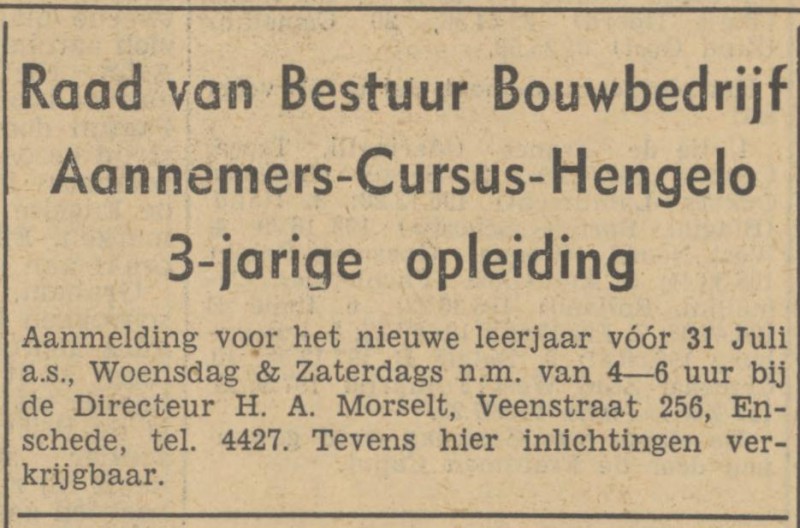 Veenstraat 256 H.A. Morselt advertentie Tubantia 11-7-1949.jpg