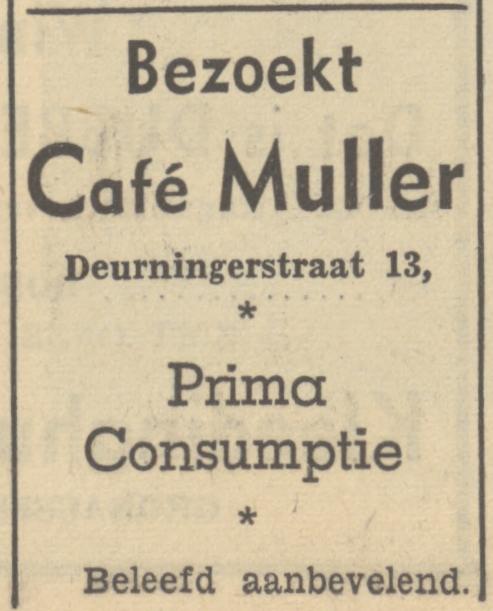 Deurningerstraat 13 cafe biljard J. Muller advertentie 25-10-1949.jpg