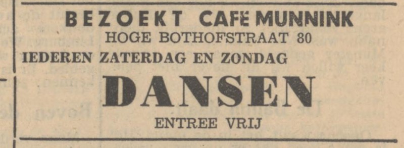 Hoge Bothofstraat 80 cafe Munnink advertentie Tubantia 19-8-1947.jpg
