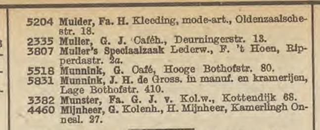 Lage Bothofstraat 410 J.H. de Munnink grossier in manufacuren en kramerijen. Telefoonboek 1950.jpg