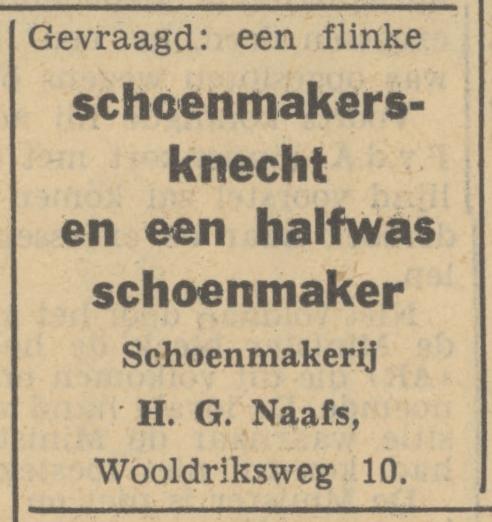 Wooldriksweg 10 schoenmakerij H.G. Naafs advertentie Tubantia 19-5-1949.jpg