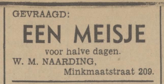 Minkmaatstraat 209 W.M. Naarding advertentie Tubantia 18-11-1941.jpg