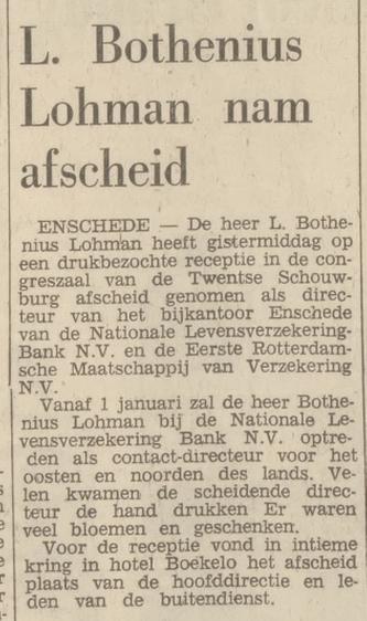 Gronausestraat 279 Langestraat 21 L. Bothenius Lohman krantenbericht Tubantia 22-12-1967.jpg