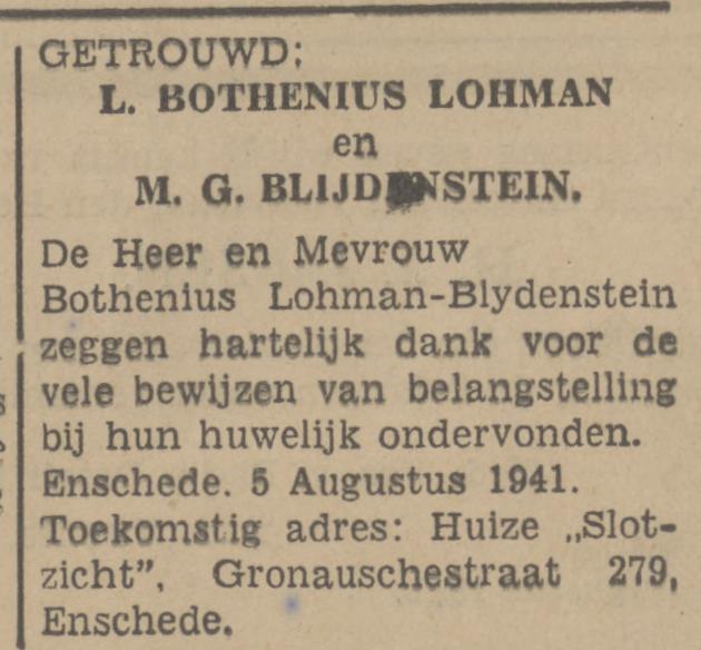 Gronausestraat 279 L. Bothenius Lohman advertentie Tubantia 5-8-1941.jpg