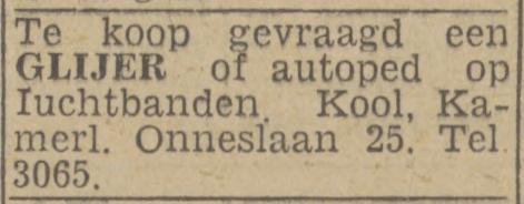 Kamerlingh Onneslaan 25 . Kool advertentie Twentsch nieuwsblad 29-6-1943.jpg