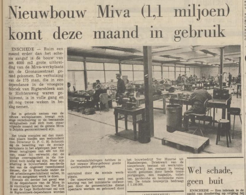 Gronausestraat 758 Miva werkplaats krantenbericht Tubantia 20-3-1971.jpg