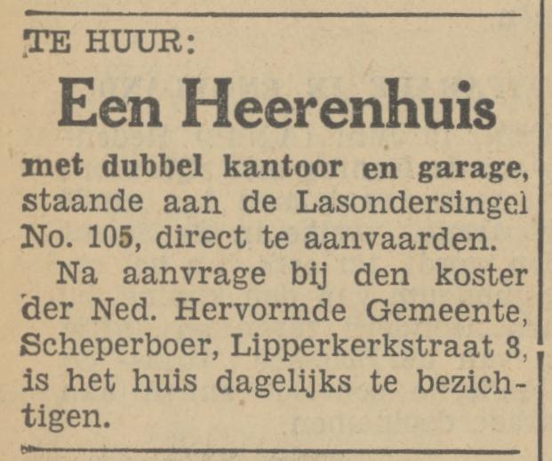 Lipperkerkstraat 8 Scheperboer koster der Nederlands Hervormde Gemeente advertentie Tubantia 15-7-1935.jpg