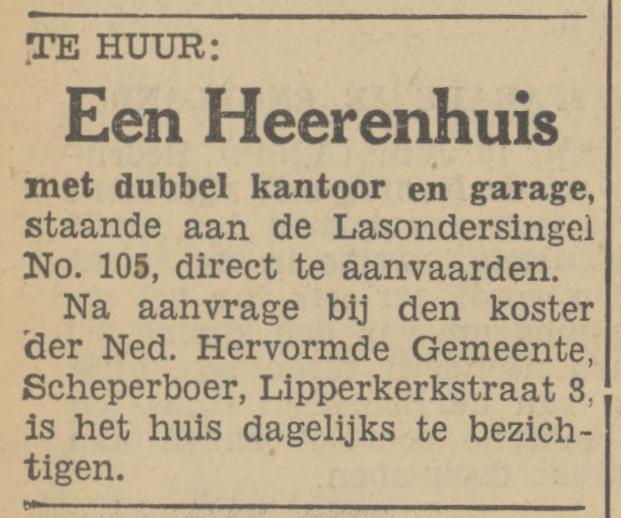 Lipperkerkstraat 8 Scheperboer koster der Nederlands Hervormde Gemeente advertentie Tubantia 15-7-1935.jpg