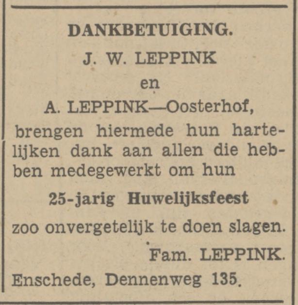 Dennenweg 135 J.W. Leppink advertentie Tubantia 17-10-1941.jpg