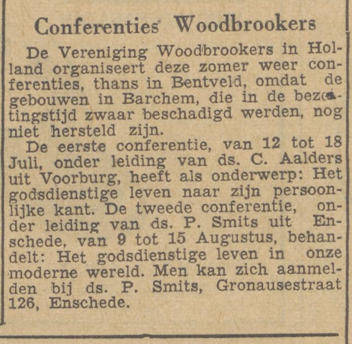 Gronausestraat 126 Ds. P. Smits krantenbericht Het Parool 11-7-1947.jpg