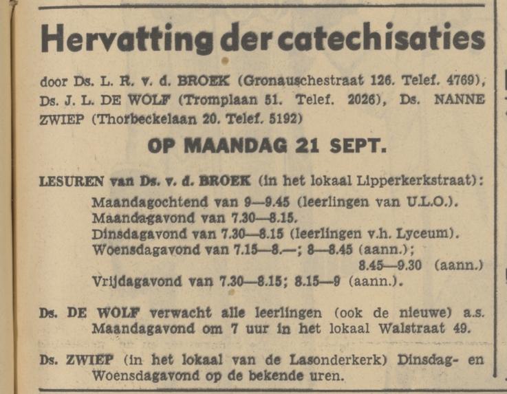 M.H. Tromplaan 51 Ds. J.L. de Wolf advertentie Tubantia 18-9-1936.jpg