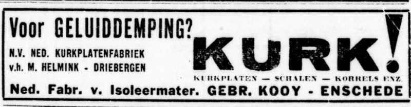 Parkweg 110 Nederlandse Kurkplatenfabriek Gebr. Kooy advertentie De Standaard 21-9-1943.jpg