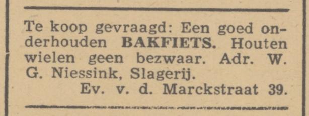 Everhardt van der Marckstraat 39 slagerij W.G. Niessink advertentie Trouw 30-4-1945.jpg