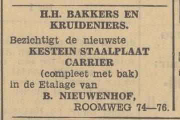 Roomweg 74-76 B. Nieuwenhof rijwielzaak advertentie Tubantia 4-11-1933.jpg