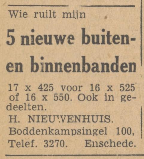 Boddenkampsingel 100 H. Nieuwenhuis advertentie Tubantia 13-6-1947.jpg
