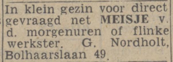 Bolhaarslaan 49  G. Nordholt advertentie Twentsch nieuwsblad 27-4-1949.jpg