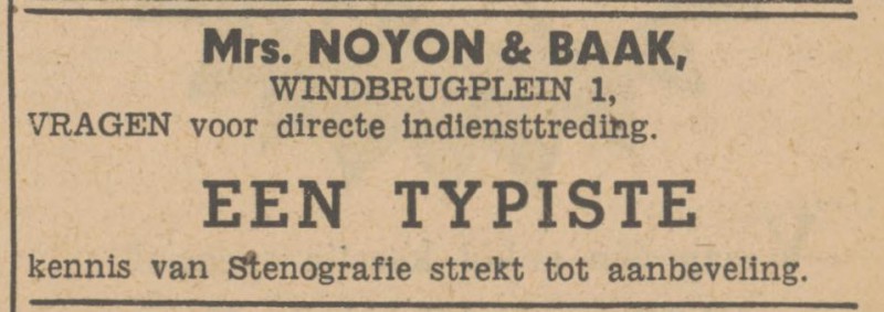 Windbrugplein 1 Mrs. Noyon & Baak advertentie Tubantia 10-7-1948.jpg