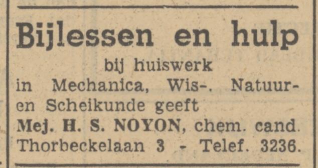 Thorbeckelaan 3 Mej. H.S. Noyon advertentie Tubantia 19-12-1940.jpg