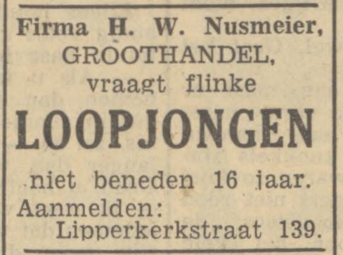 Lipperkerkstraat 139 H.W. Nusmeier advertentie Tubantia 8-10-1948.jpg