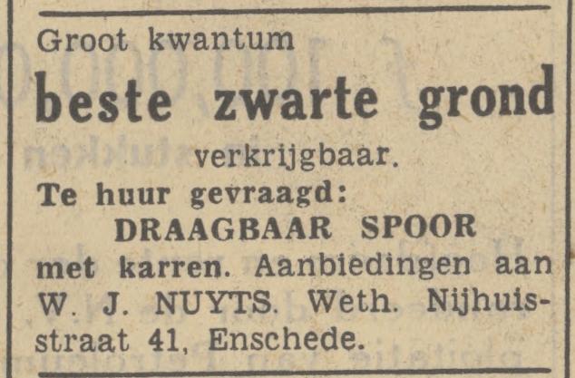 Wethouder Nijhuisstraat 41 W.J. Nuyts advertentie Tubantia 14-1-1939.jpg