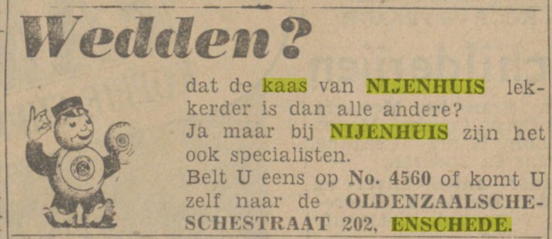 Oldenzaalsestraat 202 Nijenhuis kaashandel advertentie Twentsch nieuwsblad 28-12-1942.jpg