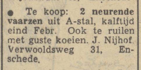 Verwooldsweg 31 J. Nijhof advertentie Tubantia 17-2-1951.jpg