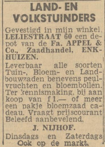 Leliestraat 60 J. Nijhof advertentie Twentsch nieuwsblad 10-2-1944.jpg