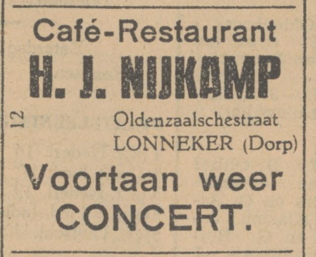 Oldenzaalsestraat Lonneker cafe H.J. Nijkamp advertentie Tubantia 2-5-1931.jpg