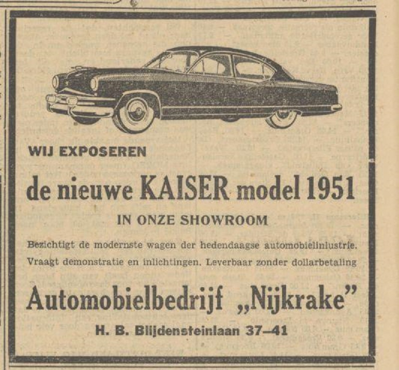 H.B. Blijdensteinlaan 37-41 Automobielbedrijf Nijkrake advertentie Tubantia 9-9-1950.jpg