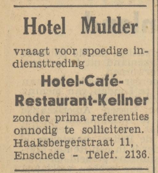 Haaksbergerstrat 11 Hotel Mulder krantenbericht Tubantia 15-4-1949.jpg