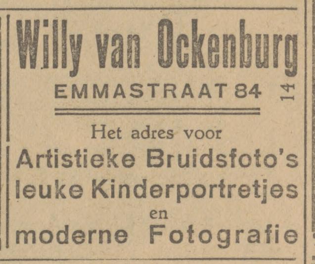 Emmastraat 84 Willy van Ockenburg advertentie Tubantia 30-10-1929.jpg