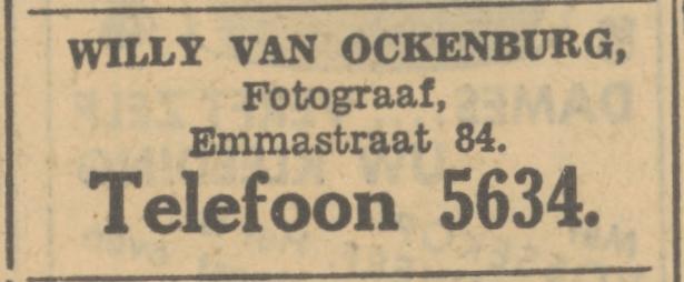 Emmastraat 84 Willy van Ockenburg fotograaf advertentie Tubantia 327-12-1933.jpg