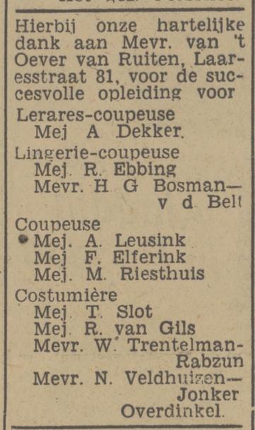 Laaresstraat 81 Mevr. van 't Oever advertentie Tubantia 21-7-1948.jpg