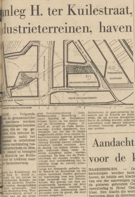 Hendrik ter Kuilestraat aanleg industrieterrein havengebied krantenbericht Tubantia 20-12-1969.jpg