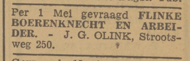 Strootsweg 250 J.G. Olink advertentie Tubantia 1-4-1942.jpg