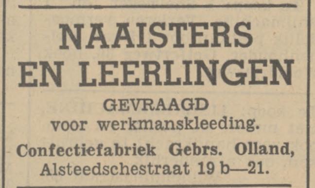 Alsteedsestraat 19-21 Confectiefabriek Gebr. Olland advertentie Tubantia 3-3-1937.jpg