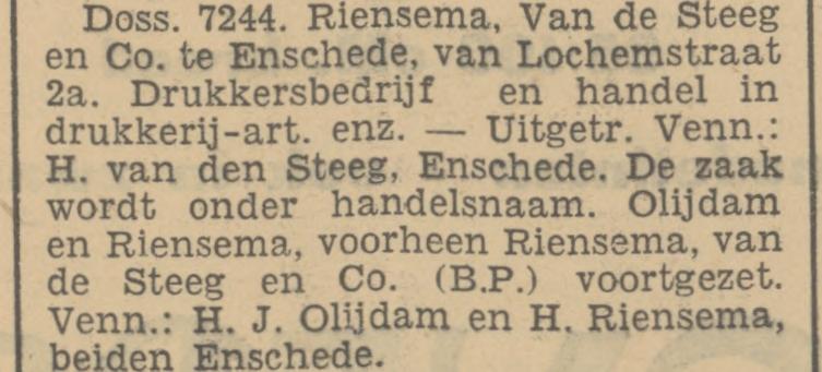 Van Lochemstraat 2a Drukkerij Olijdam krantenbericht Tubantia 15-8-1931.jpg