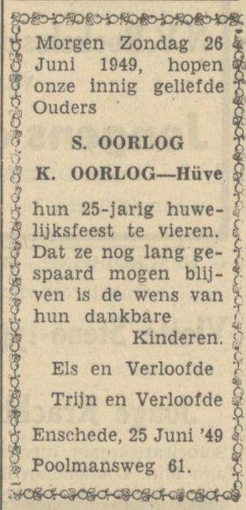 Poolmansweg 61 S. Oorlog advertentie Tubantia 25-6-1949.jpg