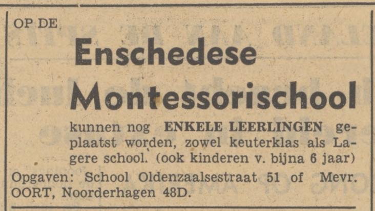 Noorderhagen 48d Mevr. Oort advertentie Tubantia 15-9-1949.jpg