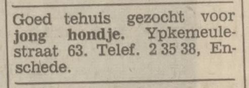 Ypkemeulestraat 63 telefoon 23538 advertentie Tubantia 28-10-1970.jpg