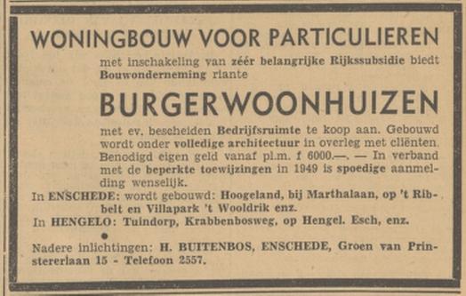 Groen van Prinsetererlaan 15 Bouwonderneming advertentie Tubantia 3-1-1949.jpg