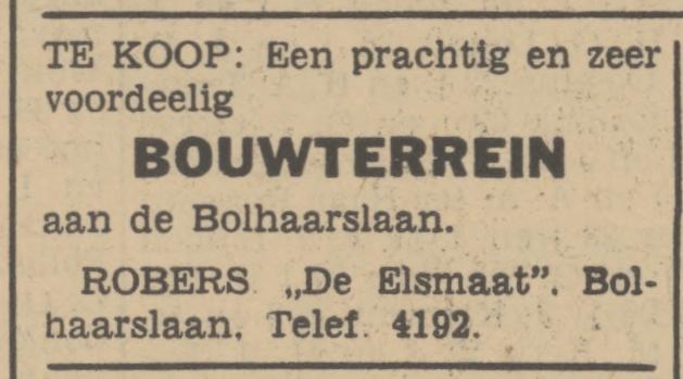 Bolhaarslaan De Eslmaat Robers advertentie Tubantia 31-5-1949.jpg