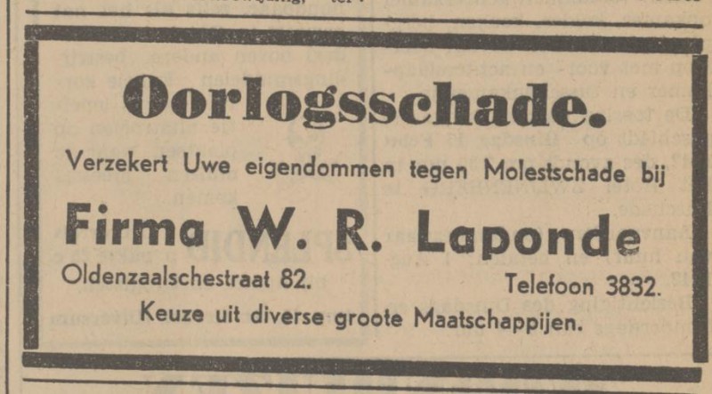 Oldenzaalsestraat 82 Fa. W.R. Laponder tel. 3832 advertentie Tubantia 7-2-1942.jpg