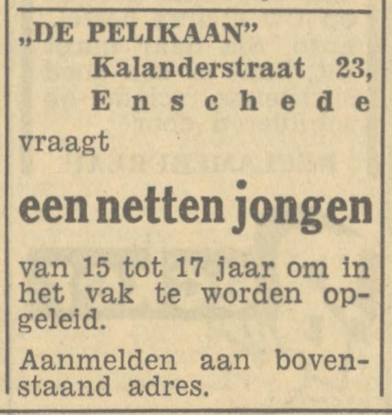 Kalanderstraat 23 De Pelikaan advertentie Tubantia 20-11-1947.jpg
