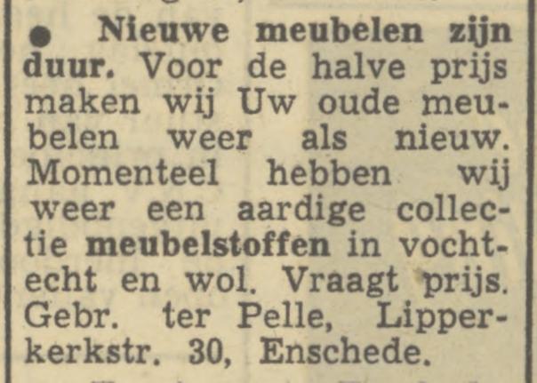 Lipperkerkstraat 30 Gebr. ter Pelle advertentie Tubantia 21-6-1950.jpg