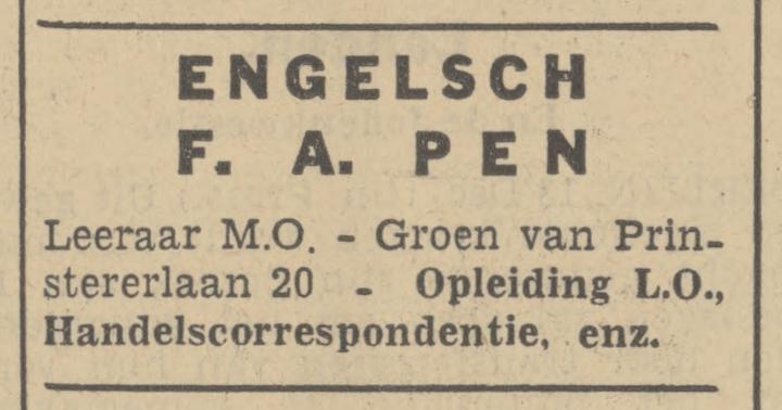 Groen van Prinstererlaan 20 F.A. Pen advertentie Tubantia 13-12-1938.jpg