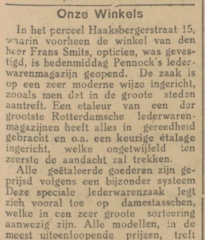 Haaksbergerstraat 15 Pennock lederwarenmagazijn krantenbericht Tubantia 28-3-1927.jpg