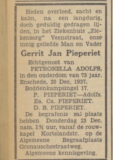 Boddenkampsingel 17 D.B. Pieperiet advertentie Tubantia 20-12-1937.jpg
