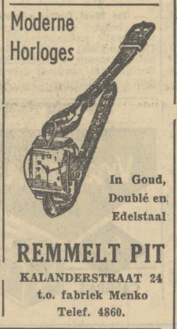 Kalanderstraat 24 Remmelt Pit advertentie Tubantia 20-7-1951..jpg