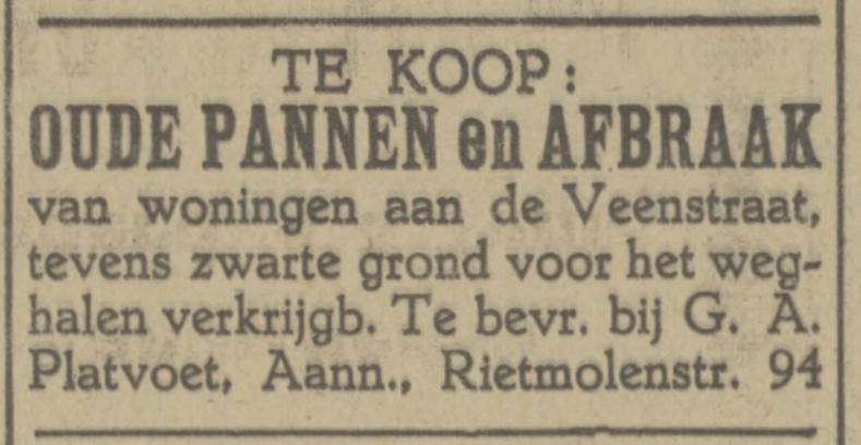 Rietmolenstraat 94 Aannemer G.A. Platvoet advertentie Tubantia 3-6-1926.jpg